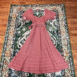 Belted gingham dress